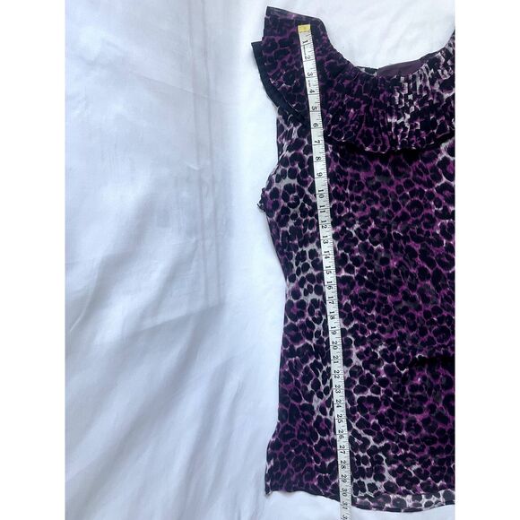 Animal Leopard Cheetah Print NWT Top Ruffles Pink Tunic Y2K Barbiecore Sexy sz S - Picture 11 of 11